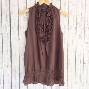 BEBE Sleeveless semi sheer top women’s XS
